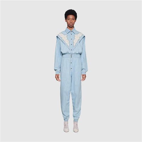 gucci jumpsuit sale free shipping|Gucci denim jumpsuit.